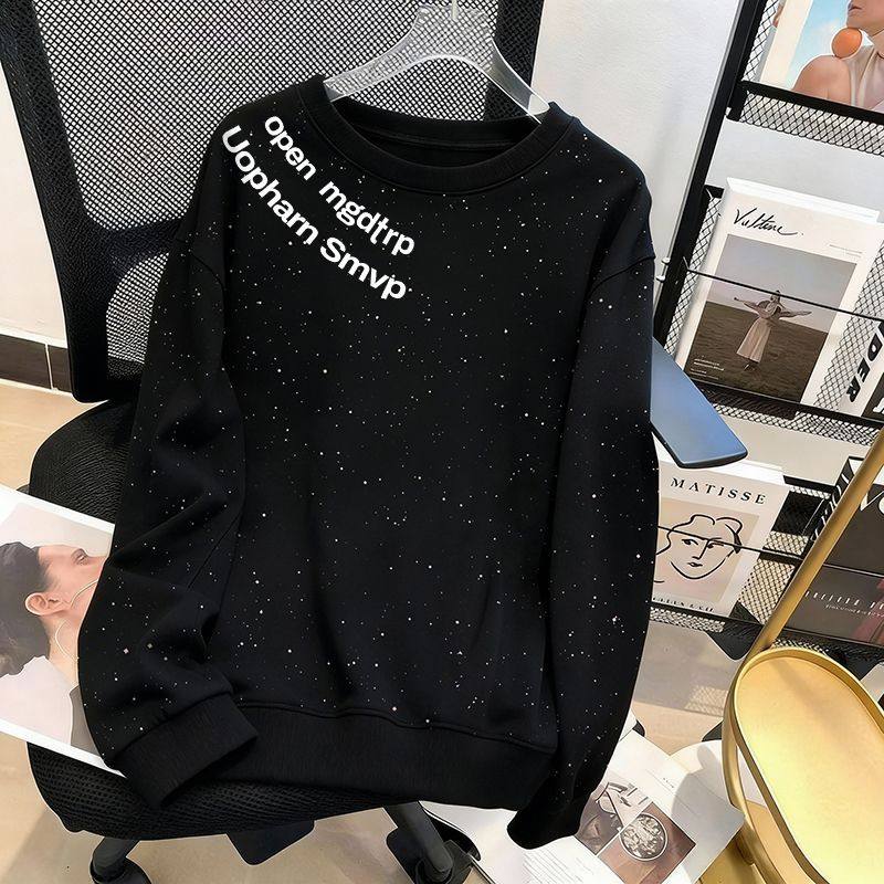 高级感秋冬季潮牌痞帅满天星亮片长袖卫衣2025年新款潮流男装上衣,男装,卫衣,淘宝优惠券,粉丝福利购,淘宝优惠卷