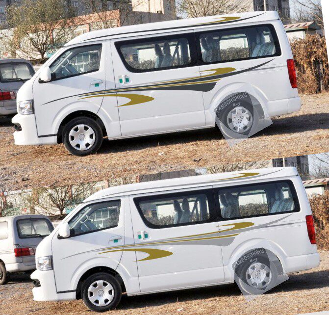 金杯海狮车贴拉花.全车身彩条 拉花车贴专用改装汽车贴纸 汽车腰