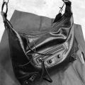 28×20cm Black Slouchy Tote