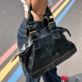 Visible Stitching Retro Large Capacity Tote Bag