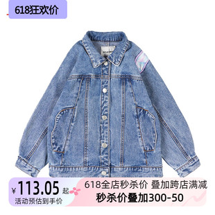 女大童青年休闲潮流牛仔外套KLAC31 新品 年秋季 艾艾屋女童外衣