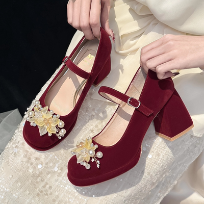 【高级感】不掉跟！不累脚！红色