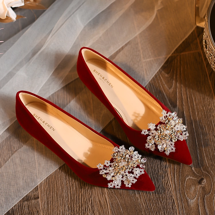 【内增高绒面柔软不磨脚】婚鞋