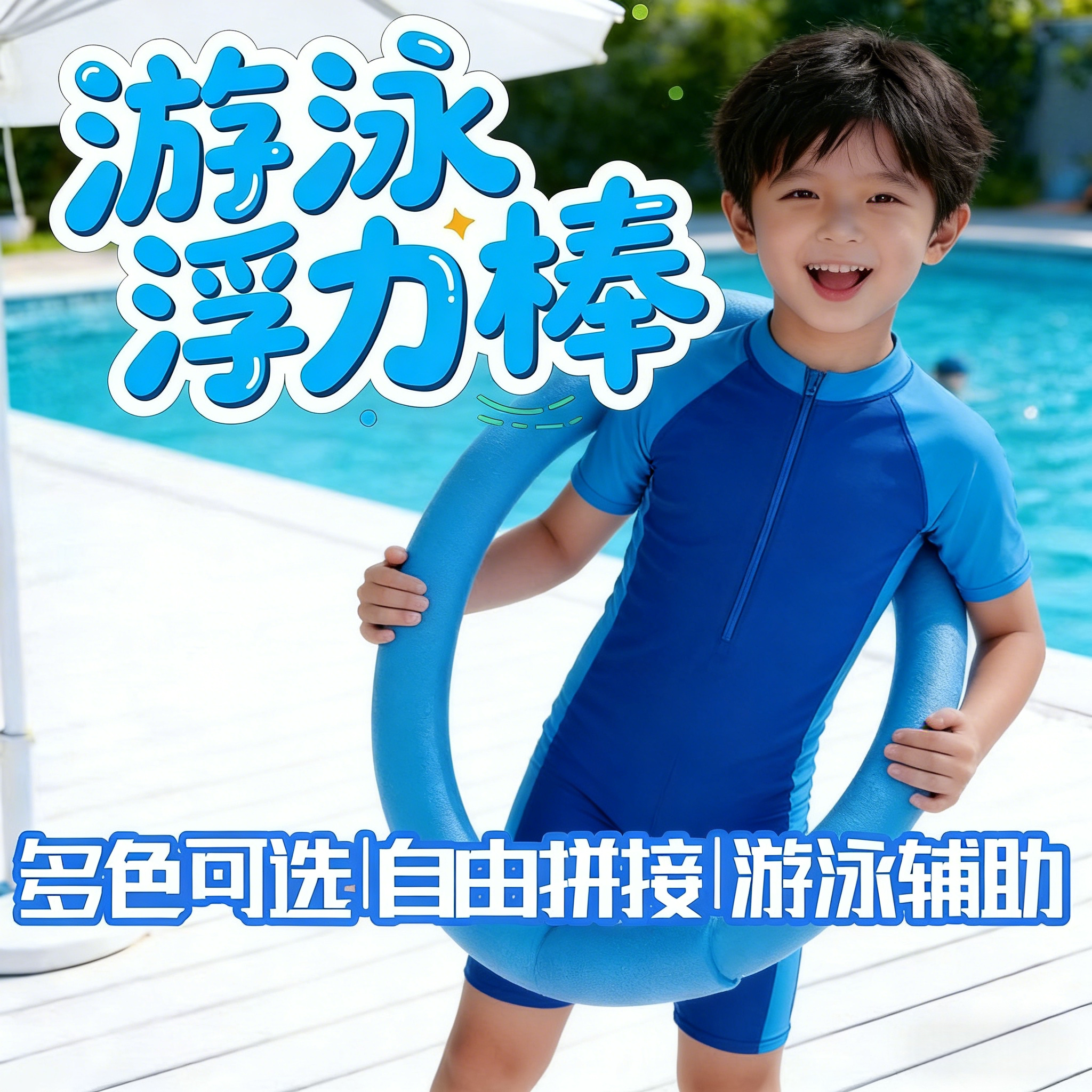 儿童游泳浮力棒多色可选浮力棒接头泳棒组合连接器接口亲子辅助