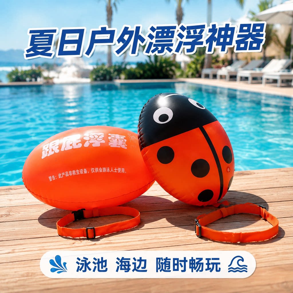 户外充气跟屁虫漂浮玩具泳池海边戏水游泳圈成人儿童水上用品hx