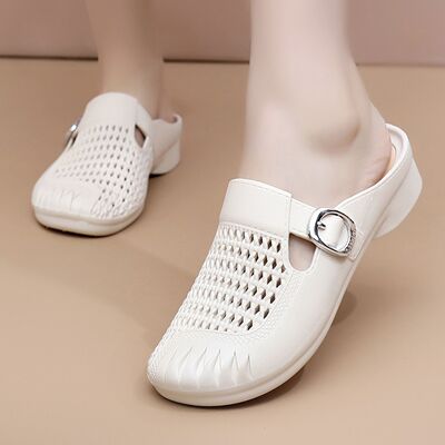 女包头拖鞋外穿妈妈轻便舒适日常休闲防水防滑中跟软底居家凉拖鞋