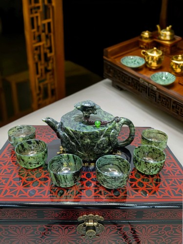 天然精品藏玉药王石手工雕刻个性创意福竹泡茶壶树桩壶中号平碗杯