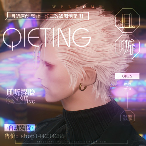 【且听】余寒 最终幻想14FF14 捏脸数据脸型 精灵族男精森林白皮 - 封面