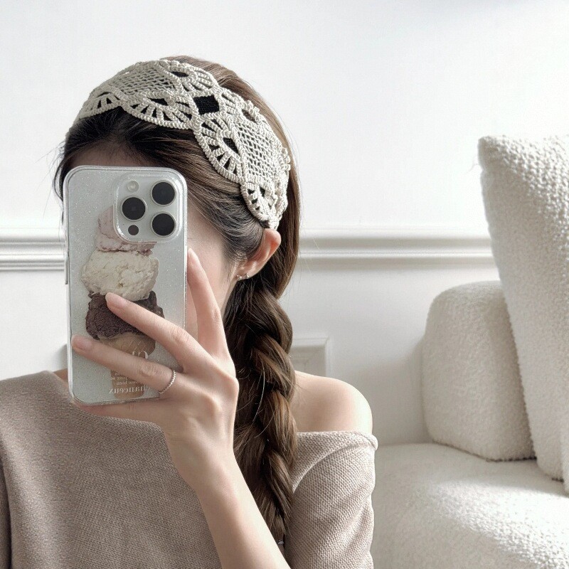 超温柔！法式蕾丝宽边发箍戴上秒变高颅顶~轻松get法式慵懒氛围感