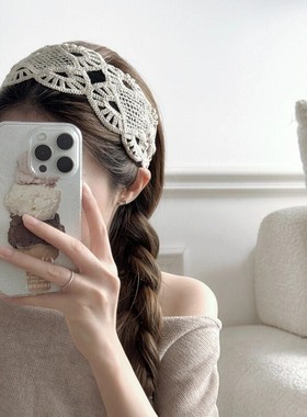 超温柔！法式蕾丝宽边发箍戴上秒变高颅顶~轻松get法式慵懒氛围感