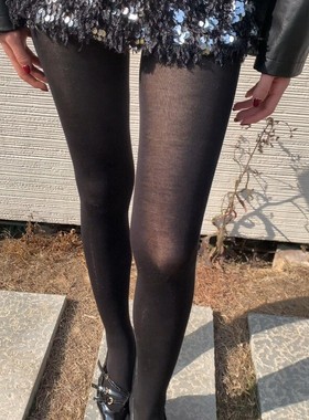 我宣布微透连裤袜可以封神了！黑色透肉显瘦纯欲~miu系穿搭神器！