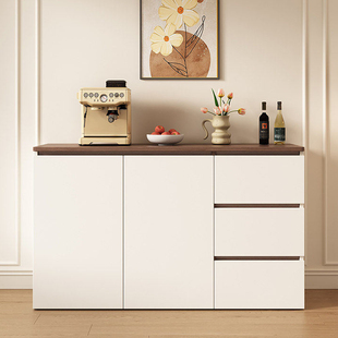 实木餐边柜靠墙一体储物柜家用多层收纳柜新款橱柜客厅定制置物柜
