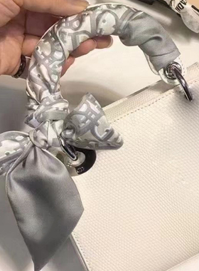 长条绑系包包手柄丝巾日系复古扎编头发丝带女士围巾白色细窄飘带