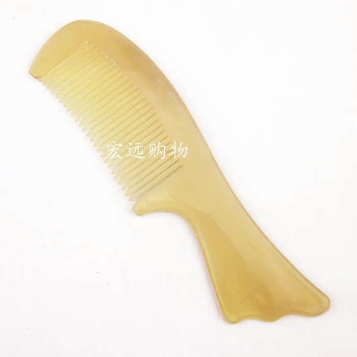天然牛角梳化妆梳长发梳子鱼尾手柄19cm梳子包邮梳体圆滑好手感