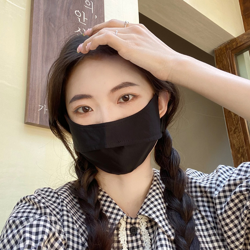 显脸小uv防晒冰丝口罩女夏全脸护眼角防紫外线透气超薄款遮阳面罩