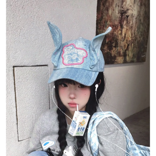 苏新皓同款y3k辣妹兔耳朵棒球帽