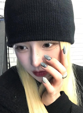酷酷的！日系百搭黑色毛线帽