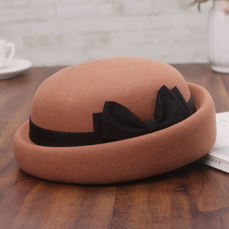 羊毛贝雷帽女秋冬时尚蝴蝶结卷边小礼帽英伦复古毛呢空姐帽画家帽,服饰配件/皮带/帽子/围巾,帽子,淘宝优惠券,粉丝福利购,淘宝优惠卷