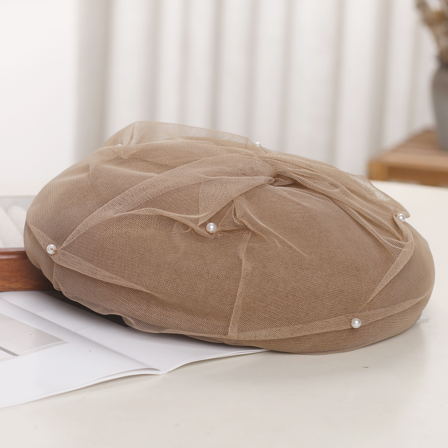 韩版优雅网纱珍珠羊毛贝雷帽子女秋冬复古蓓蕾帽显脸小气质画家帽,服饰配件/皮带/帽子/围巾,帽子,淘宝优惠券,粉丝福利购,淘宝优惠卷