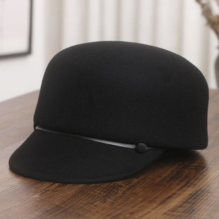 日本CA4LA新款羊毛呢马术帽女秋冬时尚百搭鸭舌帽显脸小报童帽潮