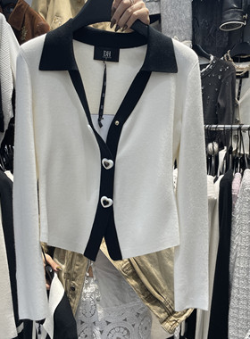 DH2025冬季新款时尚气质单排扣V领针织衫修身显瘦基础百搭上衣