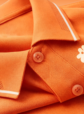 橙色polo衫短袖工作服定制印logo夏季公司展会企业团体文化衫工衣