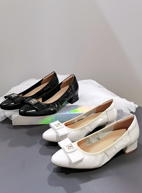 33169特价清仓 春秋真皮头层牛皮尖头浅口粗跟单鞋女气质舒适女鞋