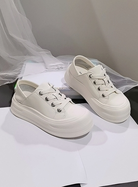 46116特价清仓 春秋真皮厚底增高小白鞋女鞋休闲运动鞋系带单鞋