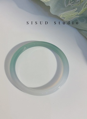 只见青绿～半山半水冰种玉髓手镯