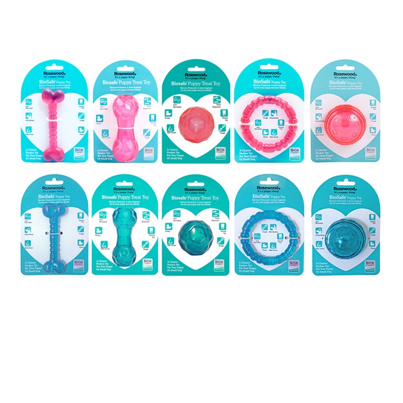 Rosewood抗菌狗玩具骨头圆圈哑铃漏食宠物洁齿磨牙泰迪比熊狗玩具