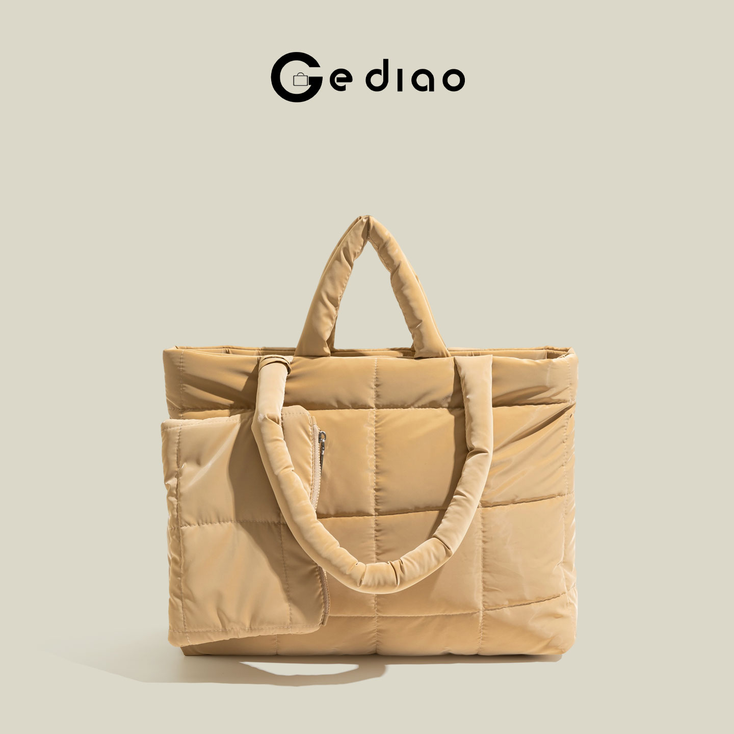 大容量太空棉羽绒托特包电脑包