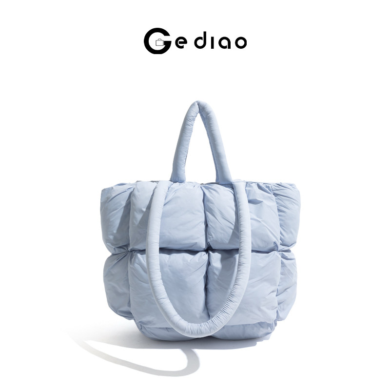 格调studio韩系小清新多巴胺夹棉包包2025轻羽绒手提包通勤单肩包