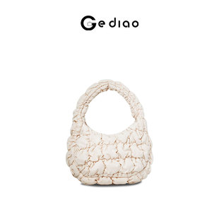 格调studio韩系简约小清新云朵泡泡包包女款 腋下包 绗缝纹理拉链式