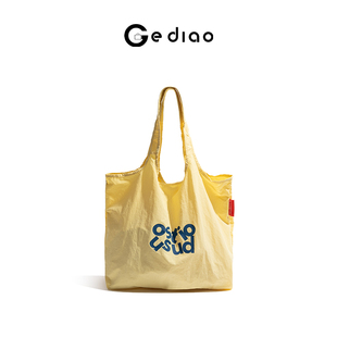 格调studio韩系多巴胺帆布包包女款2025初夏穿搭大容量单肩托特包