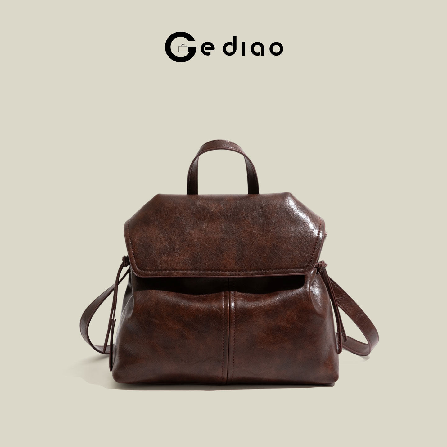 格调studio韩系学院风双肩包包2025秋新款大容量复古通勤绳结背包,箱包皮具/热销女包/男包,托特包,淘宝优惠券,粉丝福利购,淘宝优惠卷