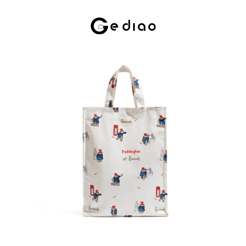 格调studio可爱小熊加厚帆布包包2025新款手提包大容量单肩托特包,箱包皮具/热销女包/男包,托特包,淘宝优惠券,粉丝福利购,淘宝优惠卷