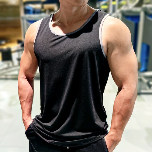 无袖速干男宽松美式健身训练背心