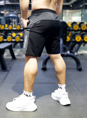 健身运动短裤男夏季薄款宽松透气弹力速干篮球跑步训练五分裤中裤