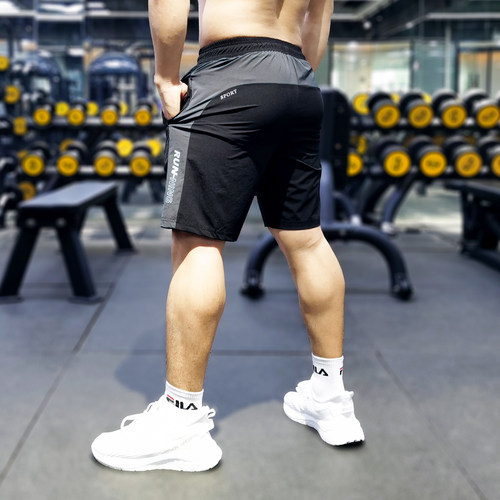 弹力速干薄款健身训练运动短裤男