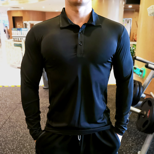 健身服男春季长袖运动高弹紧身衣