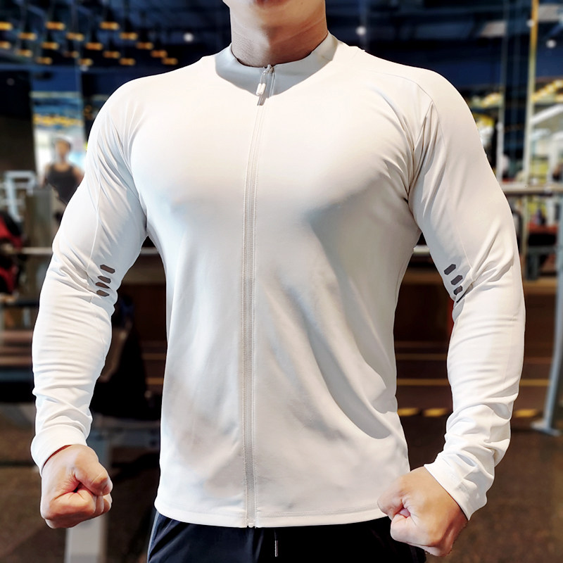 健身外套男速干长袖秋季弹力自行车骑行服紧身衣跑步立领拉链卫衣