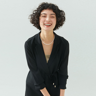 女王氣場23姆米鬼縐全真絲西裝 L025 WXZ04041 不退不換