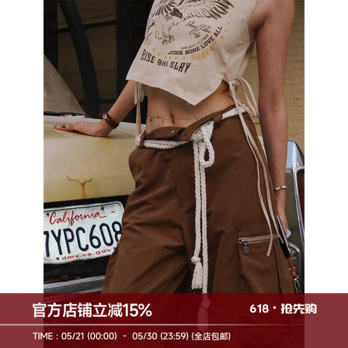 美式小众极简复古麻绳腰带