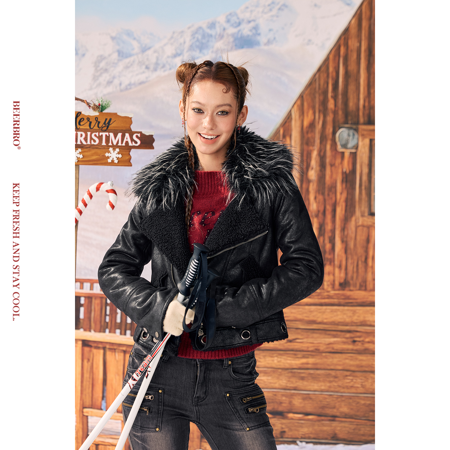 『反叛假日』麂皮皮毛一体大翻领可拆卸毛毛外套 12/8 20:00上新