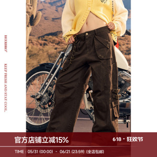 BeerBro『公路音速 』吸湿亲肤全棉料美式街头感宽松工装休闲裤