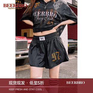 宽松短裤 BeerBro 套装 Blokecore宽松拼接类球衣女夏季 两件套 美式
