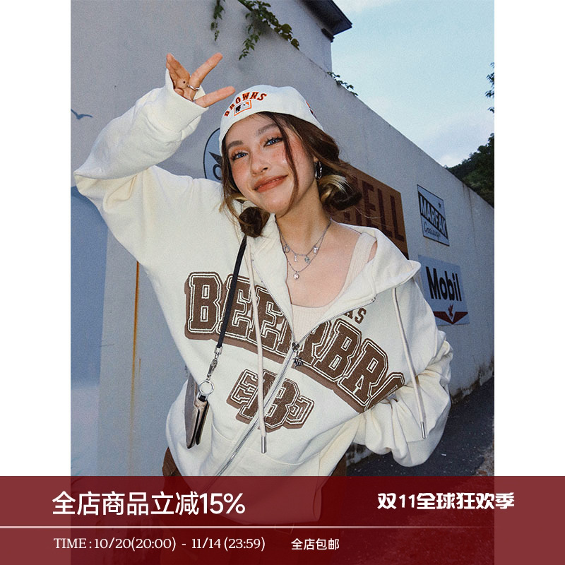 复古连帽卫衣慵懒oversize