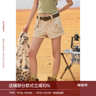 BeerBro『非洲大迁徙』全棉成衣酵磨复古地质学家工装短裤女夏季