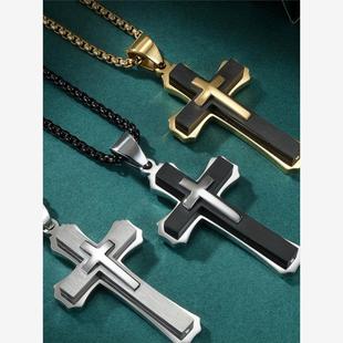 New cross necklace men women street hip hop necklace男女项链