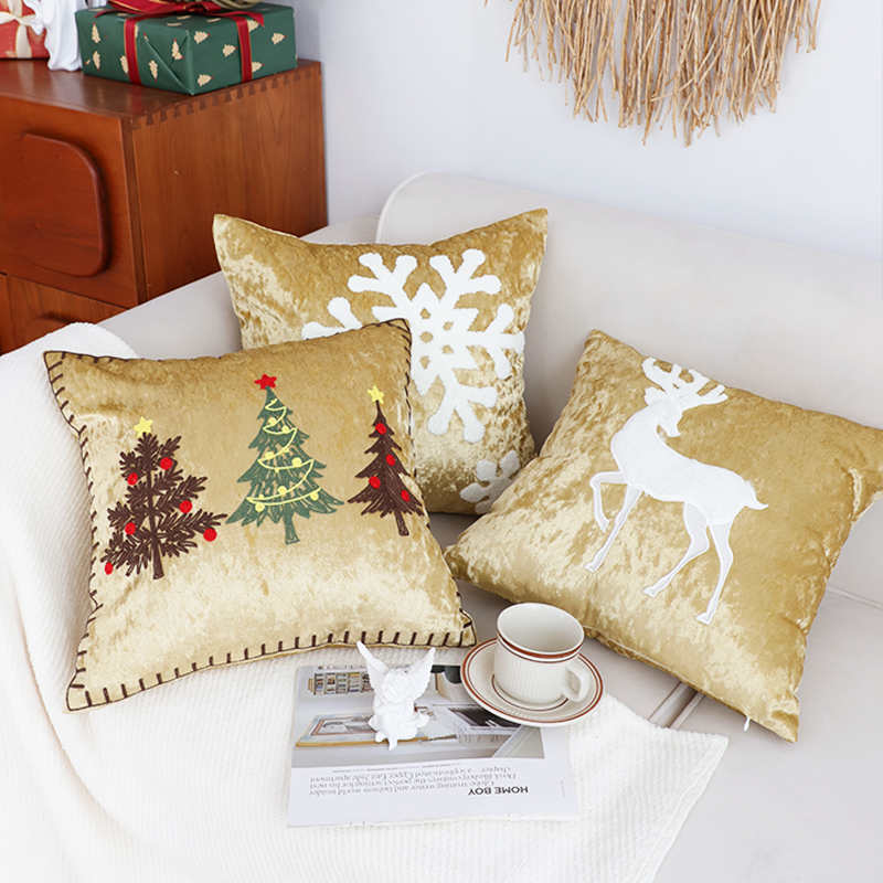 2024新款ins粉色麋鹿沙发靠垫